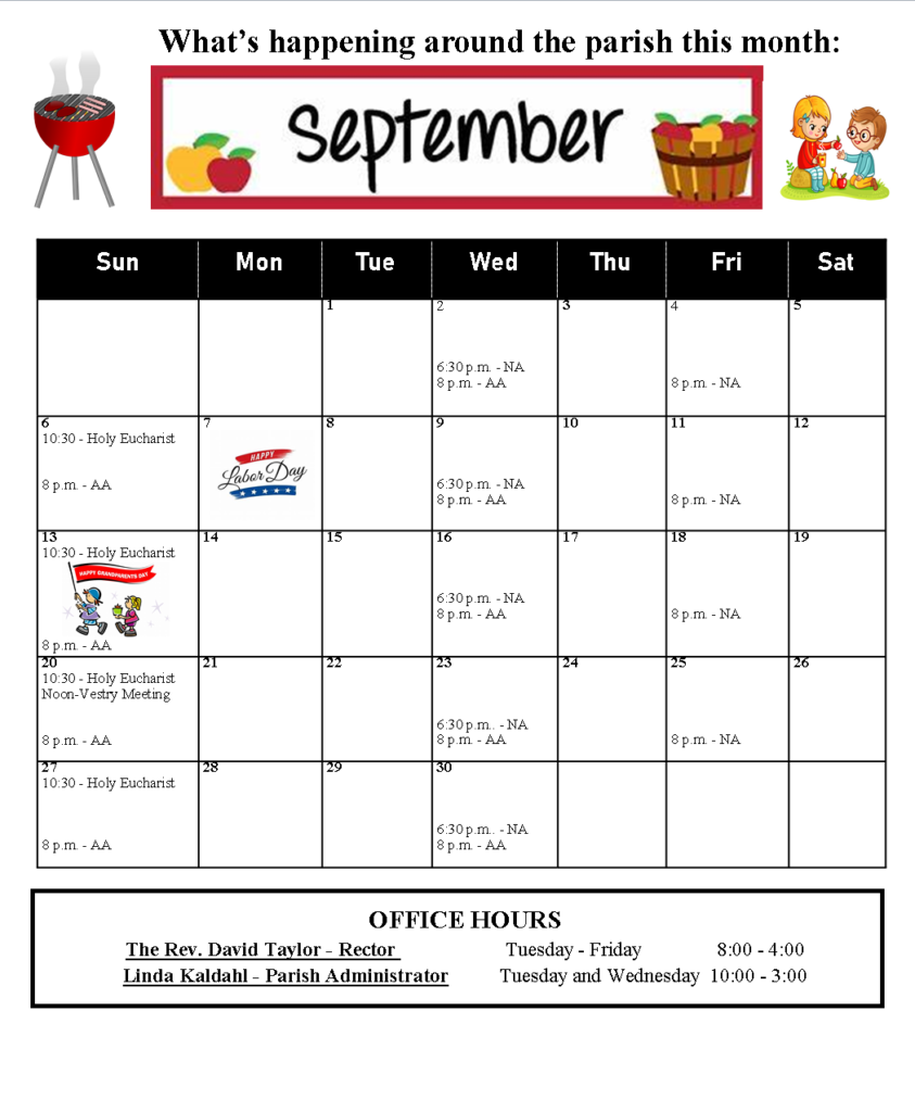 Trinity Episcopal Church Calendar and Announcements